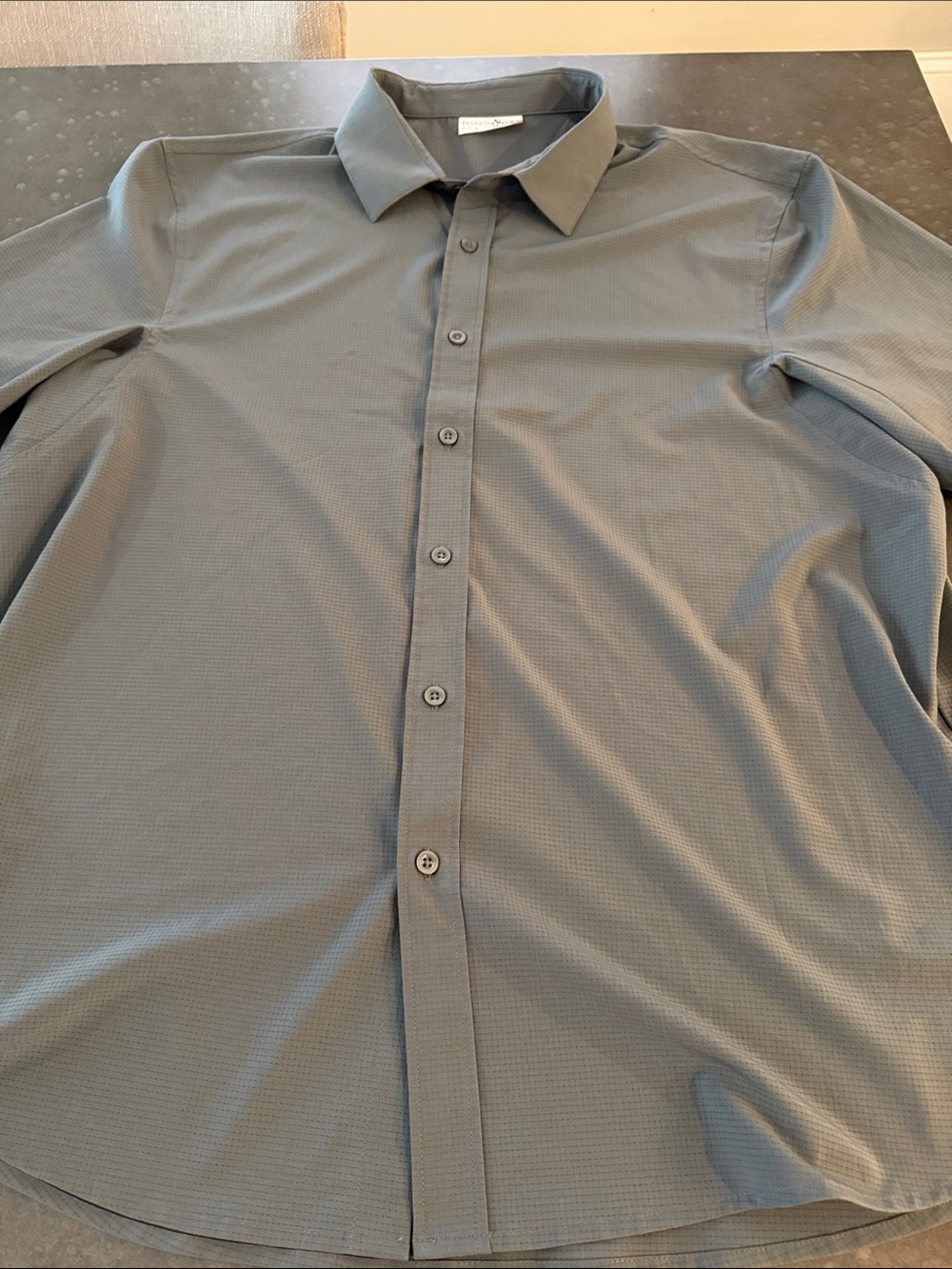 Original Penguin Men's Gray Textured Long-Sleeve Button-Down Shirt